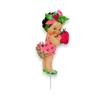 Strawberry Theme Baby Shower/Birthday Centerpieces, 10 inches, Cardstock Paper, Double Sided, Lollipop Stick Attached (1, Brunette Girl) view 1