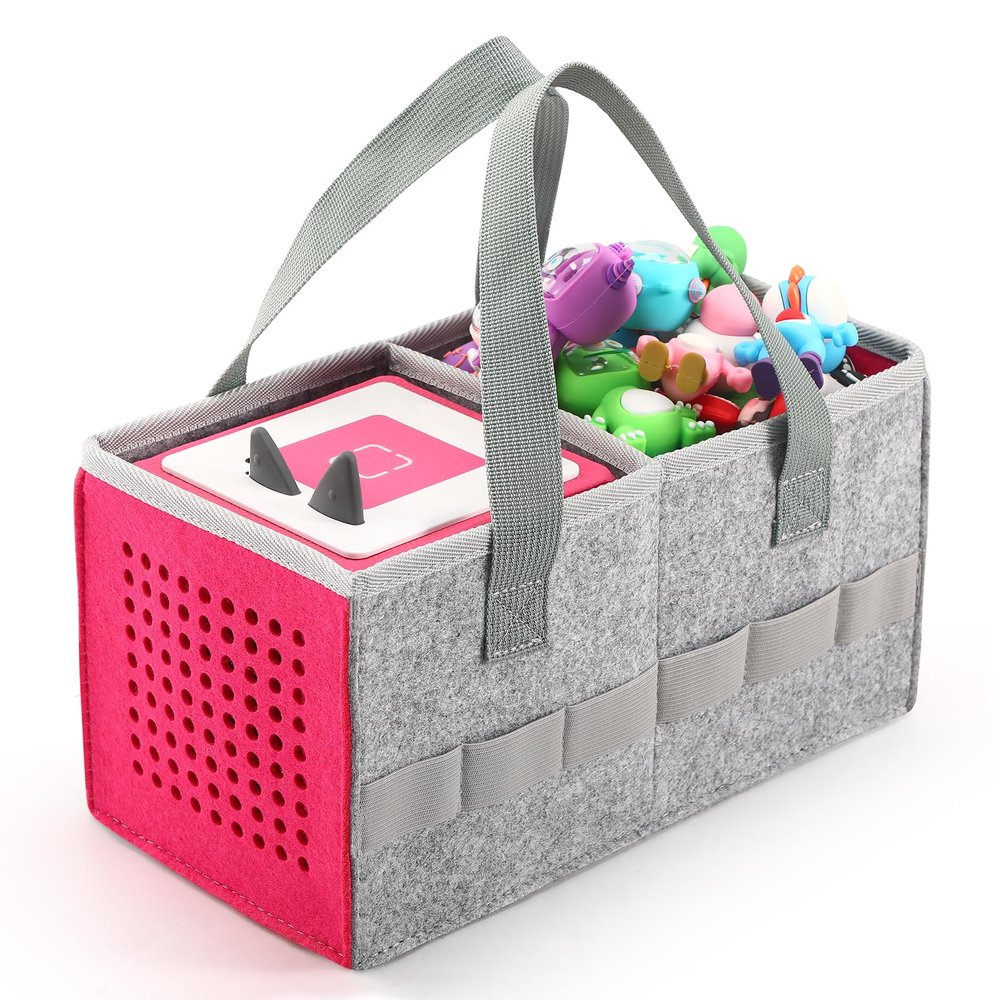Carry Bag for Toniebox Starter Set and Tonies Figure, Protective Case Organiser with Plenty of Space for Toniebox 2 Accessories, Bag with Carry Handle for Toniebox Figures Storage