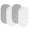 Baby Bassinet Sheets 4 Pack Compatible with SNOO Smart Sleeper and UPPAbaby Bassinet, Ultra Soft & Skin-Friendly, Washer & Dryer, Grey view 1