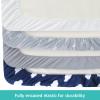4 Pack Pack and Play Fitted Sheets, 24" x 42" Compatible with Guava Lotus Travel Crib and Other Travel Light Playard Mattress, Ultra Soft and Skin-Friendly, Navy Cloud view 2