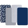4 Pack Pack and Play Fitted Sheets, 24" x 42" Compatible with Guava Lotus Travel Crib and Other Travel Light Playard Mattress, Ultra Soft and Skin-Friendly, Navy Cloud view 3