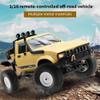 Dodoore RC Truck 1/16 RC Rock Crawler, WPL C14 4x4 RC Semi Truck, 2.4GHz Remote Control Car, All Terrain Off Road RC Climbing Car with LED Lights and 2 Batteries for Adults (Yellow) view 2