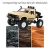 Dodoore RC Truck 1/16 RC Rock Crawler, WPL C14 4x4 RC Semi Truck, 2.4GHz Remote Control Car, All Terrain Off Road RC Climbing Car with LED Lights and 2 Batteries for Adults (Yellow) view 3