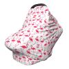 ZhanMg Pink flamingo pattern Stroller Chair Nursing Top Cover - Privacy Canopy for Newborns and New Moms, Perfect for High Chair, Black view 1
