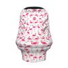 ZhanMg Pink flamingo pattern Stroller Chair Nursing Top Cover - Privacy Canopy for Newborns and New Moms, Perfect for High Chair, Black view 2