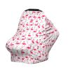 ZhanMg Pink flamingo pattern Stroller Chair Nursing Top Cover - Privacy Canopy for Newborns and New Moms, Perfect for High Chair, Black view 3
