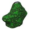 ZhanMg background st patrick's day glitter Stroller Chair Nursing Top Cover - Privacy Canopy for Newborns and New Moms, Perfect for High Chair, Black view 1