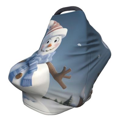 ZhanMg Cute Snowman Stroller Chair Nursing Top Cover - Privacy Canopy for Newborns and New Moms, Perfect for High Chair, Black