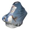 ZhanMg Cute Snowman Stroller Chair Nursing Top Cover - Privacy Canopy for Newborns and New Moms, Perfect for High Chair, Black view 1