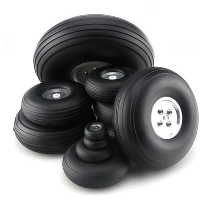Glintique 1 Pairs PU Wheels W/Aluminum Core Alloy Hub 1Inch/1.25/1.5/1.75/2/2.25/2.5/2.75/3/3.25/3.5/3.75/4/4.5/5"; for RC Airplane Model(89mm 3.5inch)