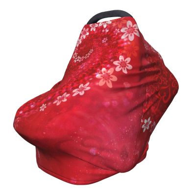 ZhanMg Valentine's Day Red Heart Flower Stroller Chair Nursing Top Cover - Privacy Canopy for Newborns and New Moms, Perfect for High Chair, Black