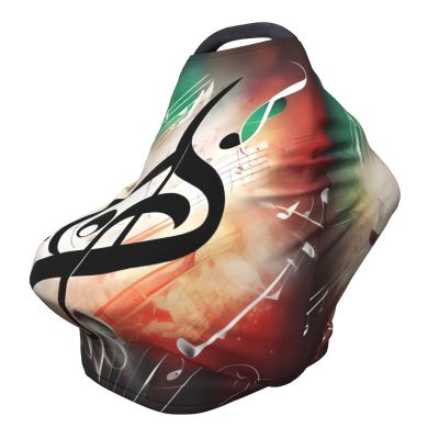 ZhanMg Music Notes Stroller Chair Nursing Top Cover - Privacy Canopy for Newborns and New Moms, Perfect for High Chair, Black
