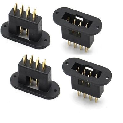 SPARKHOBBY MPX 8 Pin Male and Female Plug Connector Servo Signal 8 Core Charger Low Current Connection Adapter for RC Car Airplane Parts (4pcs Black Male)