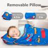 Primlect Thickened Toddler Nap Mat with Removable Pillow and Minky Blanket, Extra Large 55''x35'' Sleeping Bag, Washable, Roll up, Perfect for Daycare, Preschool, Kindergarten, Boys and Girls Blue Car view 4