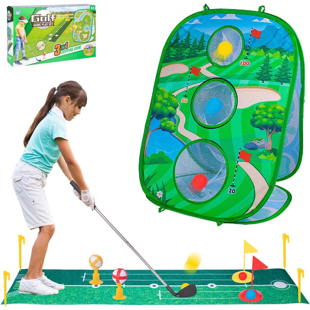 Awsoo 3-in-1 Golf Game for Kids with 8 Balls (8 Golf Balls)
