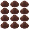 ASUNFO 12 Pcs Mini Hats for Crafts Tiny Small Hat 3.9" Brown view 1