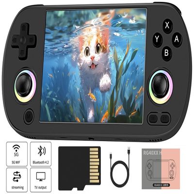 RG40XX H Retro Handheld Game Console ,RG40XXH 4.0 Inch IPS Screen Linux System Built-in 64G TF Card 5488 Games Support HDMI TV Output 5G WiFi Bluetooth 4.2(Black)