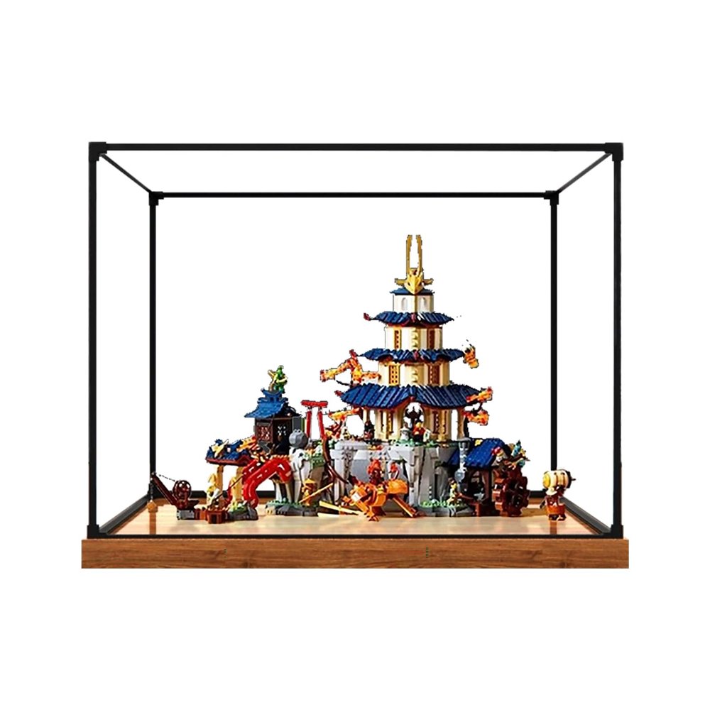 Chuangrui Acrylic Display Case for Le-go 71814 Tournament Temple City Model - Heavy Duty Protection for Your Collection (Model Not Included) (Option A), 65X35X50cm, AE71814