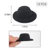 ASUNFO 12 Pcs Mini Top Hat for Craft Plush Top Hat Miniature Headwear DIY Supplies 1.6" Black view 2