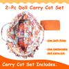 Rakki Dolli Doll Carry Cot Set Doll Carrier Soft Basket Bassinet, Includes 1 Cot and 1 Pillow, Orange Cartoon Doll Bassinet, Fits for 16 Inch 18 Inch American Girl Dolls view 2