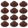 ASUNFO 12 Pcs Mini Top Hat Tiny Miniature Felt Hat for Crafts 2.3" Brown view 1
