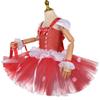 ABEHIK Kids Girls Mushroom Mushroom Hat Lace Tulle Dress Basket Set Toddler Short Sleeve Birthday Outfit Festival Suit Red 2 Years view 3