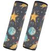 2Pcs Hand Drawn Space Elements Car Seat Belt Covers Comfortable Safety Belt Cushion Shoulder Pads Cushion for Adults Kids Women Men view 1