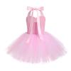 ABEHIK Girls Jungle Themed Cosplay Dress Bunny Rabbit Animal Costumes Ears Headband Bowtie Tail Tutu Dress Halloween Christmas Birthday Party Outfit Pink 11-12 Years view 2