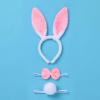 ABEHIK Girls Jungle Themed Cosplay Dress Bunny Rabbit Animal Costumes Ears Headband Bowtie Tail Tutu Dress Halloween Christmas Birthday Party Outfit Pink 11-12 Years view 4