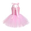 ABEHIK Girls Jungle Themed Cosplay Dress Bunny Rabbit Animal Costumes Ears Headband Bowtie Tail Tutu Dress Halloween Christmas Birthday Party Outfit Pink 5-6 Years view 2