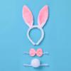 ABEHIK Girls Jungle Themed Cosplay Dress Bunny Rabbit Animal Costumes Ears Headband Bowtie Tail Tutu Dress Halloween Christmas Birthday Party Outfit Pink 5-6 Years view 4