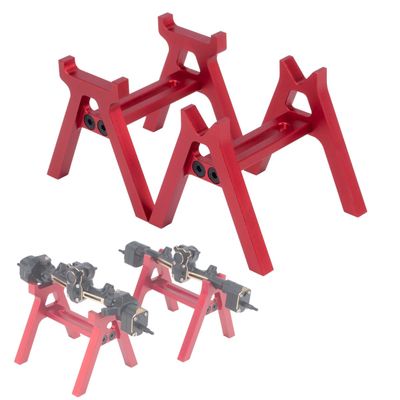 1/18 & 1/24 Scale RC Car Stand, Aluminum Alloy RC Stand, Simulation and Static Display RC Work Stand for 1/18 1/24 TRX4M SCX24 AX24 FCX24 UTB18 Upgrades (Red)