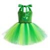 ABEHIK Kids Costume Tutu Dress Dinosaur Dino Party Decorations for Toddler Girls Carnival Fancy Dress Up Halloween Princess Clothes with Headband Tails Costume Green Dinosaur 5-6 Years view 2