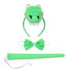 ABEHIK Kids Costume Tutu Dress Dinosaur Dino Party Decorations for Toddler Girls Carnival Fancy Dress Up Halloween Princess Clothes with Headband Tails Costume Green Dinosaur 5-6 Years view 4