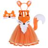 ABEHIK Halloween Fox Costume for Girls Kids Funny Holiday Party Princess Dress Up Birthday Dresses Photography Photo Shoot Costume Festival Carnival Frocks Clothes Set Orange Fox 5-6 Years view 1