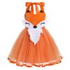 ABEHIK Halloween Fox Costume for Girls Kids Funny Holiday Party Princess Dress Up Birthday Dresses Photography Photo Shoot Costume Festival Carnival Frocks Clothes Set Orange Fox 5-6 Years view 2
