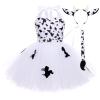 ABEHIK Girls Jungle Themed Animal Costumes Baby Cow Outfit with Ear and Tail Costume Kids Tutu Cartoon Dress Halloween Birthday Party Safari Costume Cow White 7-8 Years view 1