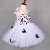 ABEHIK Girls Jungle Themed Animal Costumes Baby Cow Outfit with Ear and Tail Costume Kids Tutu Cartoon Dress Halloween Birthday Party Safari Costume Cow White 7-8 Years view 3
