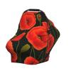 ZhanMg poppy flowers Stroller Chair Nursing Top Cover - Privacy Canopy for Newborns and New Moms, Perfect for High Chair, Black view 3