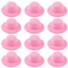 ASUNFO 12 Pcs Mini Hat Small Top Hats for Party Craft Miniature Hats 3.9" Pink view 1