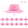 ASUNFO 12 Pcs Mini Hat Small Top Hats for Party Craft Miniature Hats 3.9" Pink view 2