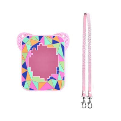 Silicone Cover Case for Bitzee Magicals Digital Pet, Protective Skin Sleeve with Lanyard Anti-Slip Anti-Scratch Protection for Bitzee MagicalsDigital Electronic Pets Machine Case Accessories (Pink)