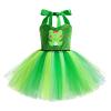 ABEHIK Princess Cosplay Costume for Girls, Kids Cosplay Christmas Halloween Party Fairy Fancy Dress Up Princess and The Frog Dress Costume with Accessories Green Frog 6-9 Months view 2