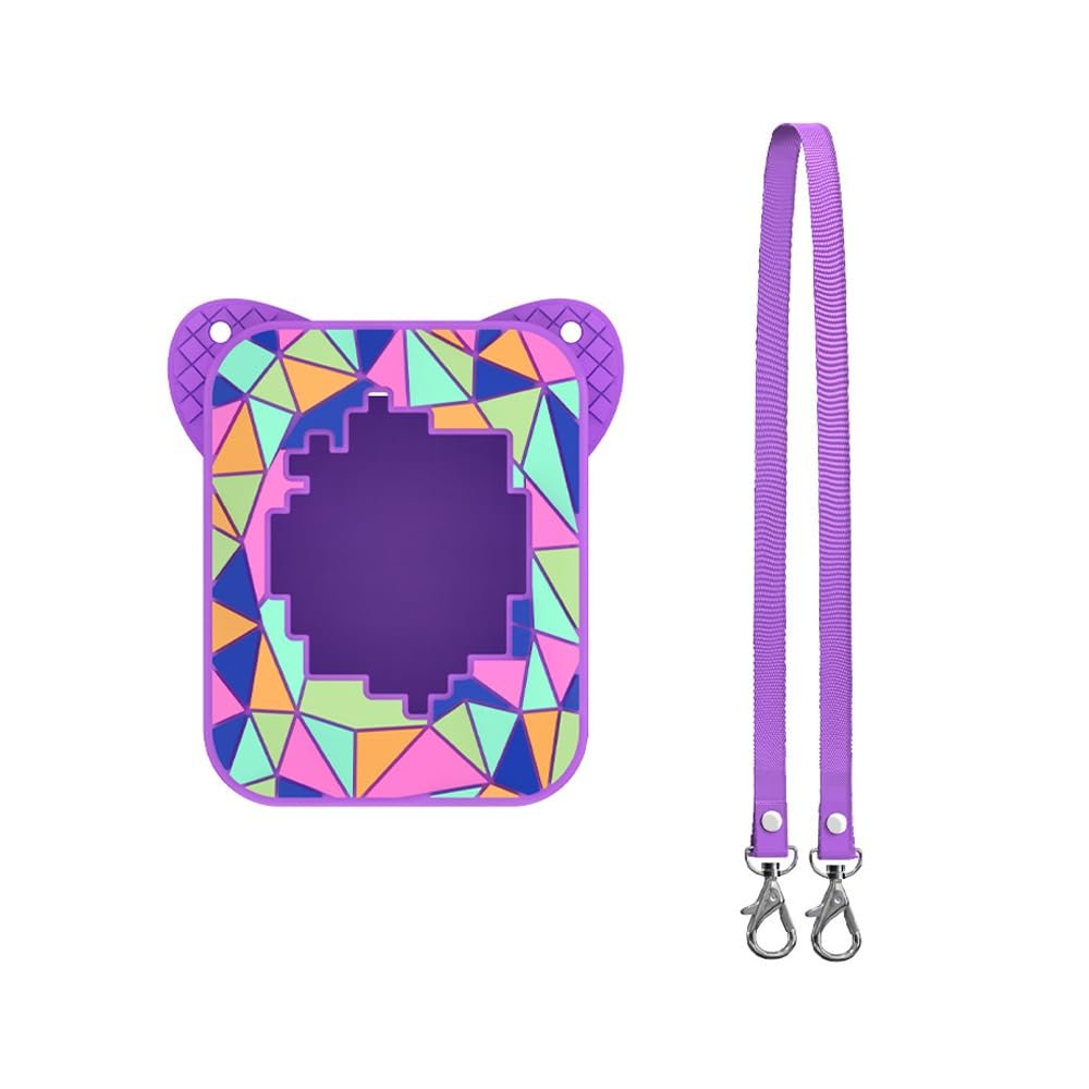 Silicone Cover Case for Bitzee Magicals Digital Pet, Protective Skin Sleeve with Lanyard Anti-Slip Anti-Scratch Protection for Bitzee MagicalsDigital Electronic Pets Machine Case Accessories (Purple)
