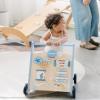Beright Wooden Baby Walker Push and Pull Learning Activity Walker with Wheels Montessori Walker Toy Multiple Activities Center Develops Motor Skills & Stimulates Creativity (Blue) view 2