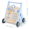 Beright Wooden Baby Walker Push and Pull Learning Activity Walker with Wheels Montessori Walker Toy Multiple Activities Center Develops Motor Skills & Stimulates Creativity (Blue) view 4