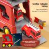 Beby Buty 5 in 1 Fire Truck Cars for Toddlers 3-5, Boy Car Truck Toys with Light Sound, Birthday Gifts for 3 4 5 6 Year Old Boy view 3