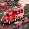 Beby Buty 5 in 1 Fire Truck Cars for Toddlers 3-5, Boy Car Truck Toys with Light Sound, Birthday Gifts for 3 4 5 6 Year Old Boy view 4