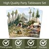100 Pcs Camping Bachelorette Decorations Outdoor Adventure Disposable Paper Dinner Plates Napkins Cups Forks Dinnerware for Camping Girls Bridal Shower Wedding Engagement Party Decorations Supplies view 3
