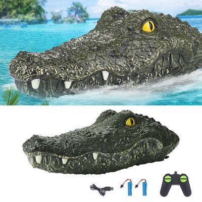 GoolRC RC Boat 2.4GHz Remote Control Crocodile Head Boat for Pools and Lakes, High Simulation Alligator Head RC Boats with 2 Batteries